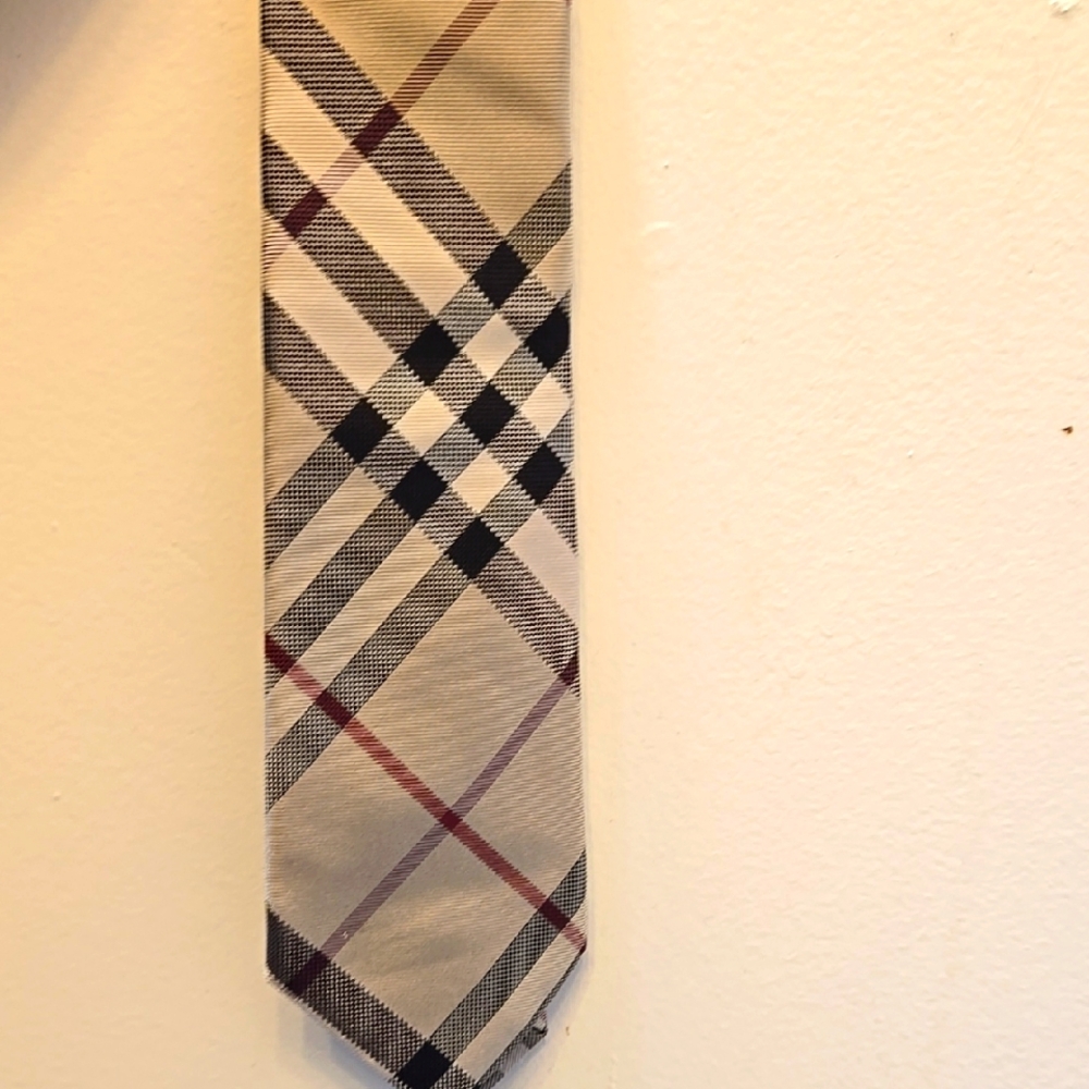 Burberry Beige Checkered Men's Tie